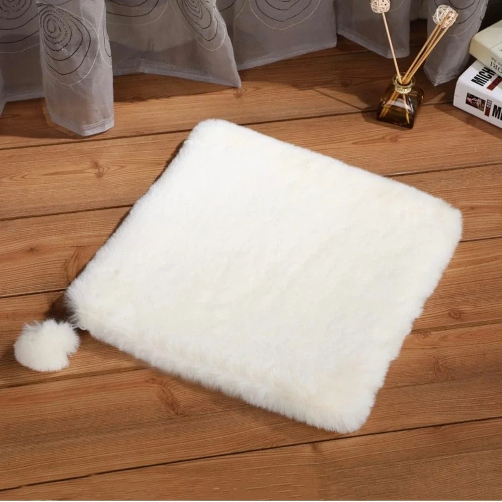 Square‎ Faux Rabbit Fur Cat Dog Bed Cushion Pad Carrier Crate 2 Pack 11.8